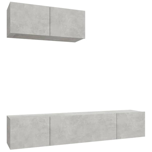 3 Piece TV Cabinet Set Concrete Grey Engineered Wood 3 Piece TV Cabinet Set Concrete Grey Engineered Wood