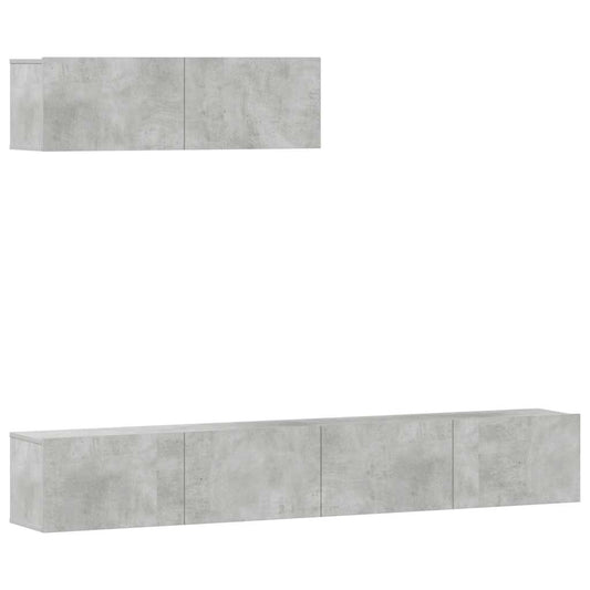 3 Piece TV Cabinet Set Concrete Grey Engineered Wood 3 Piece TV Cabinet Set Concrete Grey Engineered Wood