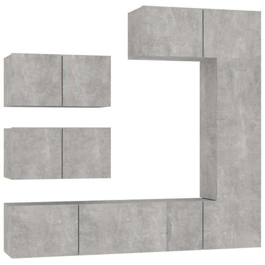 6 Piece TV Cabinet Set Concrete Grey Engineered Wood 6 Piece TV Cabinet Set Concrete Grey Engineered Wood