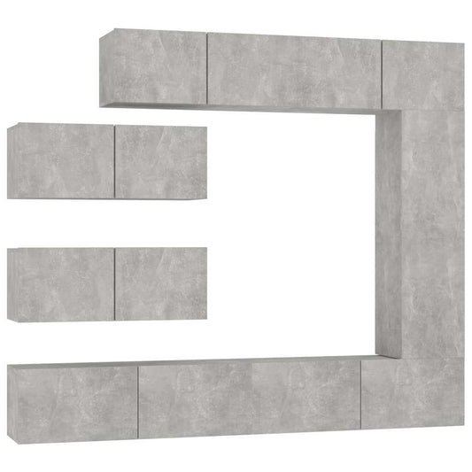 7 Piece TV Cabinet Set Concrete Grey Engineered Wood 7 Piece TV Cabinet Set Concrete Grey Engineered Wood