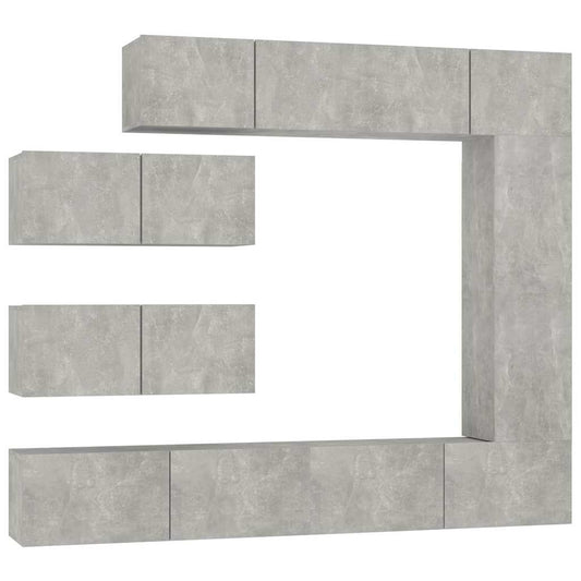 7 Piece TV Cabinet Set Concrete Grey Engineered Wood 7 Piece TV Cabinet Set Concrete Grey Engineered Wood