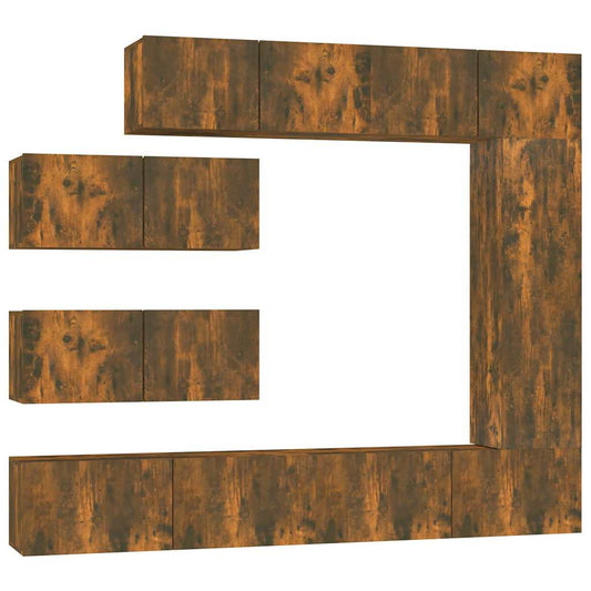 7 Piece TV Cabinet Set Smoked Oak Engineered Wood 7 Piece TV Cabinet Set Smoked Oak Engineered Wood