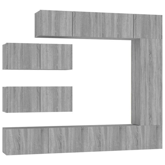 7 Piece TV Cabinet Set Grey Sonoma Engineered Wood 7 Piece TV Cabinet Set Grey Sonoma Engineered Wood