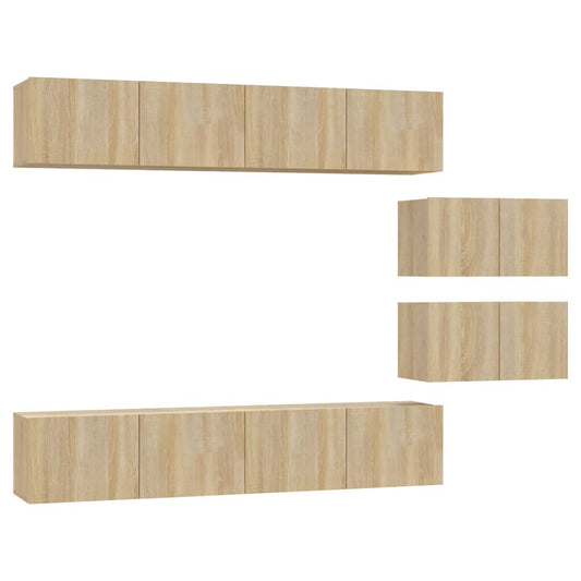 4 Piece TV Cabinet Set Sonoma Oak Engineered Wood 4 Piece TV Cabinet Set Sonoma Oak Engineered Wood