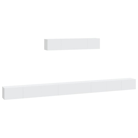 4 Piece TV Cabinet Set White Engineered Wood 4 Piece TV Cabinet Set White Engineered Wood