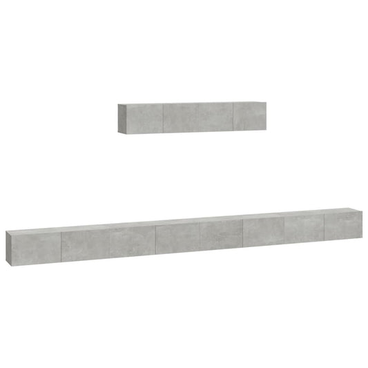4 Piece TV Cabinet Set Concrete Grey Engineered Wood 4 Piece TV Cabinet Set Concrete Grey Engineered Wood