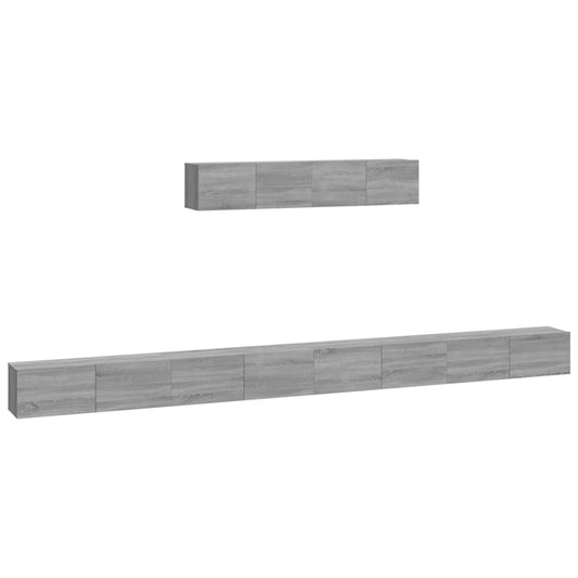 4 Piece TV Cabinet Set Grey Sonoma Engineered Wood 4 Piece TV Cabinet Set Grey Sonoma Engineered Wood