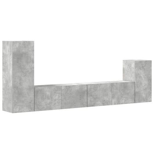 4 Piece TV Cabinet Set Concrete Grey Engineered Wood 4 Piece TV Cabinet Set Concrete Grey Engineered Wood