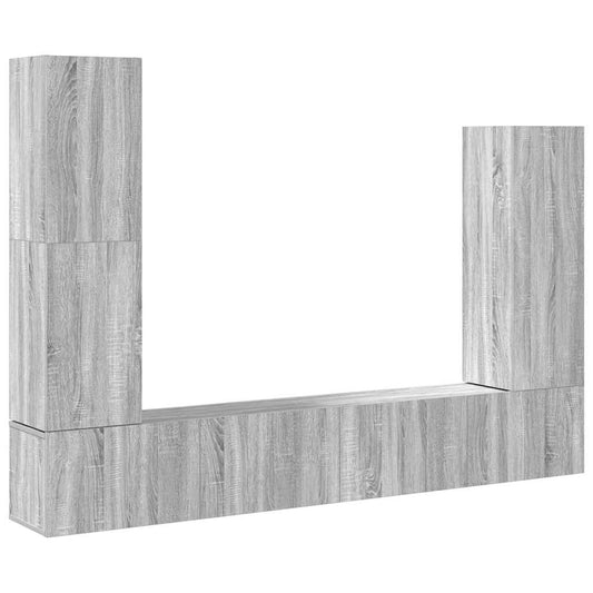 4 Piece TV Cabinet Set Grey Sonoma Engineered Wood 4 Piece TV Cabinet Set Grey Sonoma Engineered Wood