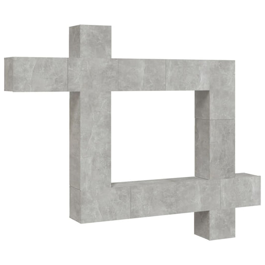 9 Piece TV Cabinet Set Concrete Grey Engineered Wood 9 Piece TV Cabinet Set Concrete Grey Engineered Wood