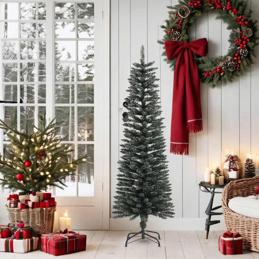 Artificial Slim Christmas Tree with Stand Green 150 cm PVC Artificial Slim Christmas Tree with Stand Green 150 cm PVC