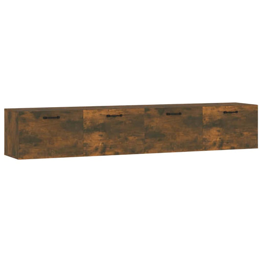 Wall Cabinets 2 pcs Smoked Oak 100x36,5x35 cm Engineered Wood Wall Cabinets 2 pcs Smoked Oak 100x36,5x35 cm Engineered Wood