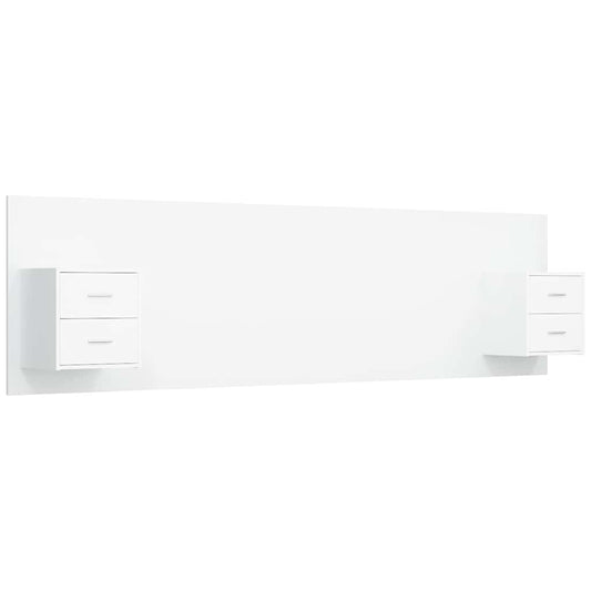 Bed Headboard with Cabinets White Engineered Wood Bed Headboard with Cabinets White Engineered Wood