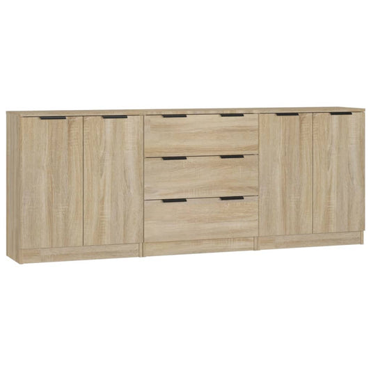 3 Piece Sideboards Sonoma Oak Engineered Wood 3 Piece Sideboards Sonoma Oak Engineered Wood
