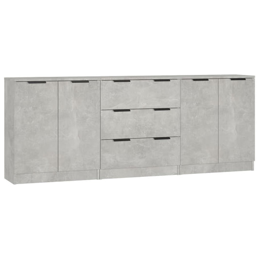 3 Piece Sideboards Concrete Grey Engineered Wood 3 Piece Sideboards Concrete Grey Engineered Wood