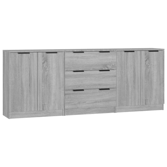 3 Piece Sideboards Grey Sonama Engineered Wood 3 Piece Sideboards Grey Sonama Engineered Wood