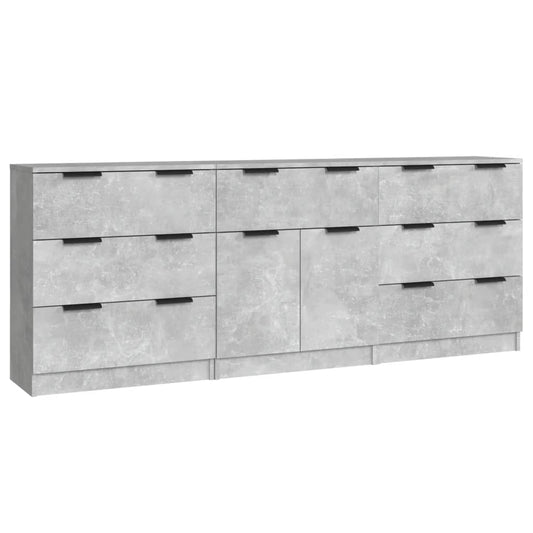 3 Piece Sideboards Concrete Grey Engineered Wood 3 Piece Sideboards Concrete Grey Engineered Wood