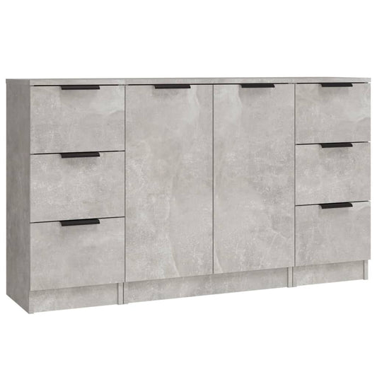 Sideboards 3 pcs Concrete Grey Engineered Wood Sideboards 3 pcs Concrete Grey Engineered Wood