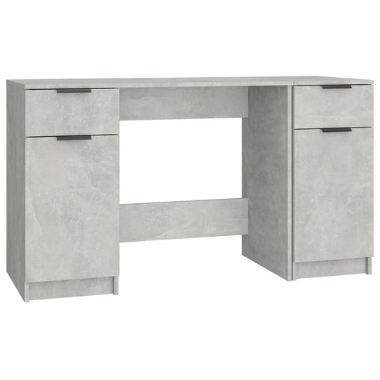 Desk with Side Cabinet Concrete Grey Engineered Wood Desk with Side Cabinet Concrete Grey Engineered Wood