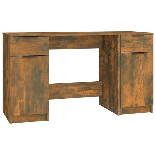Desk with Side Cabinet Smoked Oak Engineered Wood Desk with Side Cabinet Smoked Oak Engineered Wood