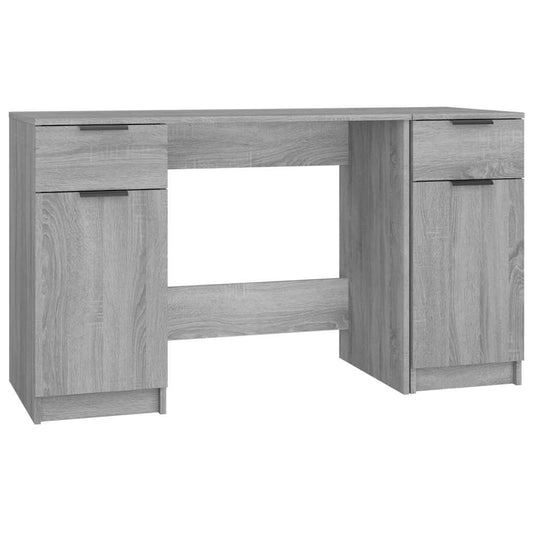 Desk with Side Cabinet Grey Sonoma Engineered Wood Desk with Side Cabinet Grey Sonoma Engineered Wood