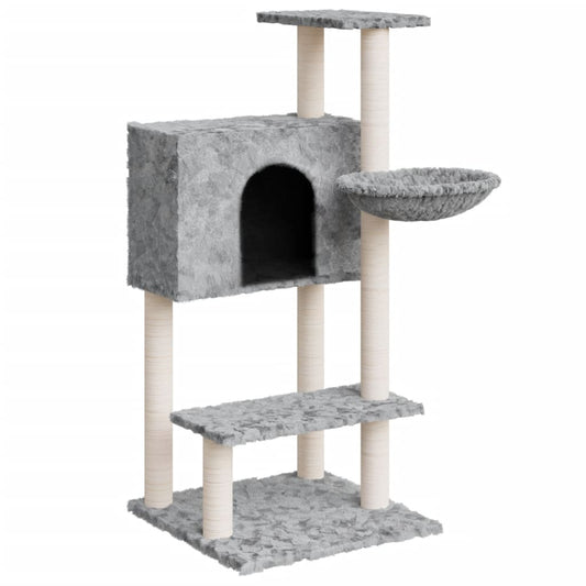 Cat Tree with Sisal Scratching Posts Light Grey 108.5 cm Cat Tree with Sisal Scratching Posts Light Grey 108.5 cm