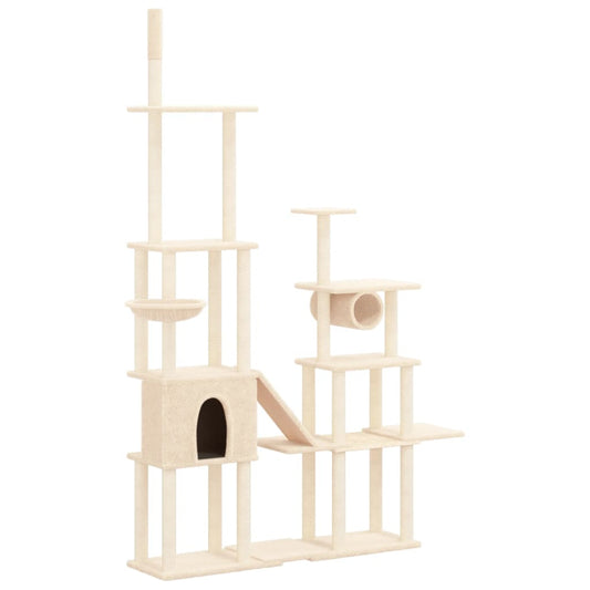 Cat Tree with Sisal Scratching Posts Cream 279 cm Cat Tree with Sisal Scratching Posts Cream 279 cm