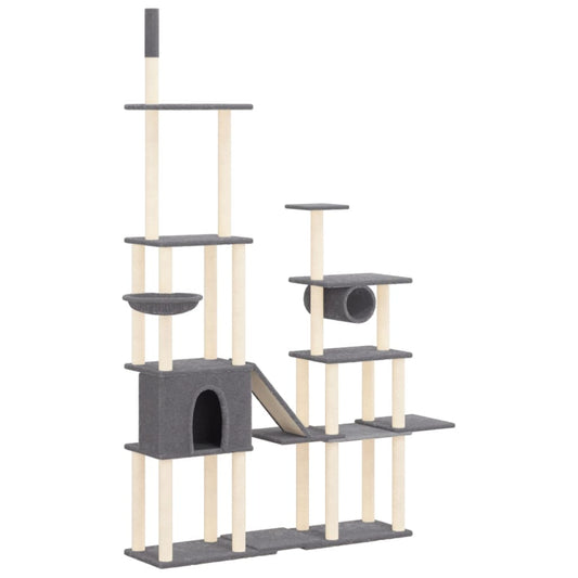 Cat Tree with Sisal Scratching Posts Dark Grey 279 cm Cat Tree with Sisal Scratching Posts Dark Grey 279 cm