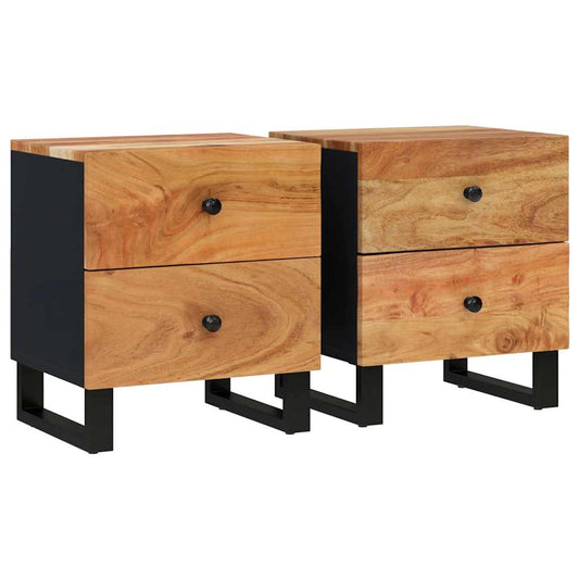 Bedside Cabinets 2 pcs 40x33x46 cm Solid Wood Acacia Bedside Cabinets 2 pcs 40x33x46 cm Solid Wood Acacia