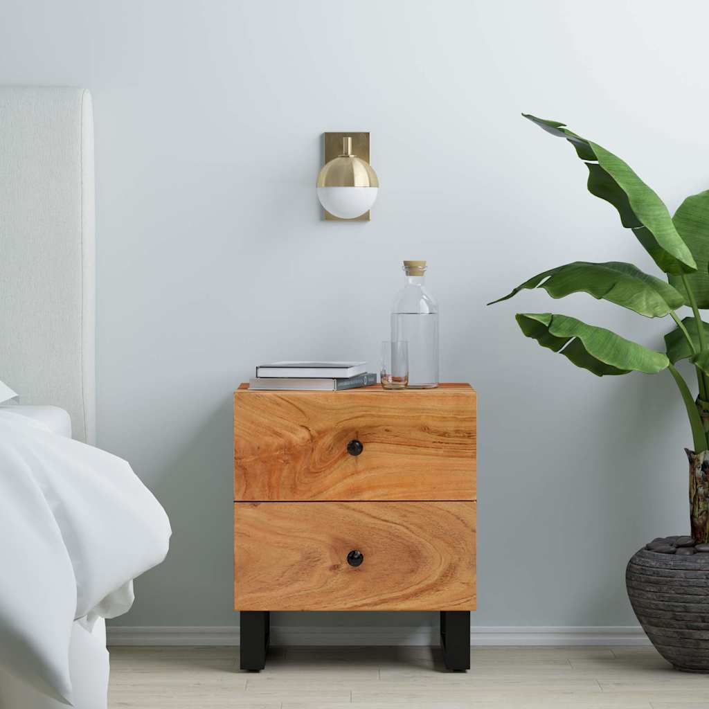 Bedside Cabinets 2 pcs 40x33x46 cm Solid Wood Acacia