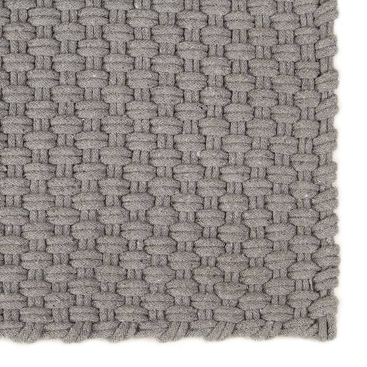 Rug Rectangular Grey 160x230 cm Cotton Rug Rectangular Grey 160x230 cm Cotton