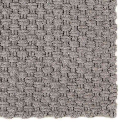 Rug Rectangular Grey 160x230 cm Cotton Rug Rectangular Grey 160x230 cm Cotton