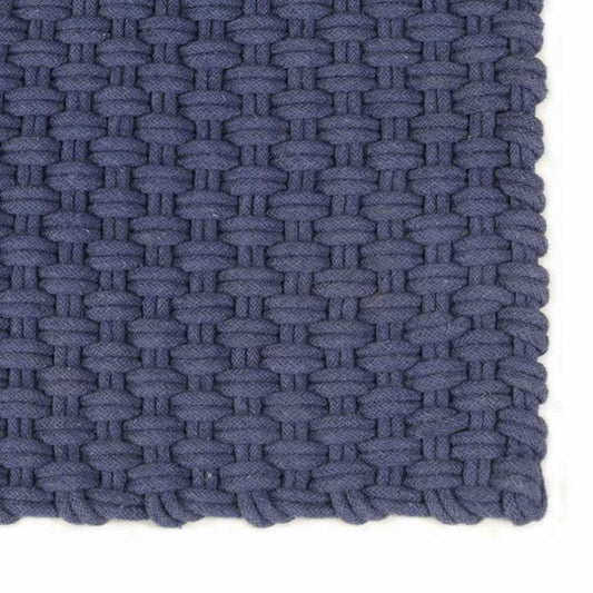 Rug Rectangular Navy Blue 160x230 cm Cotton Rug Rectangular Navy Blue 160x230 cm Cotton