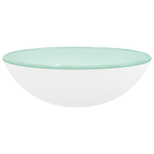 Basin Tempered Glass 42x14 cm White Basin Tempered Glass 42x14 cm White