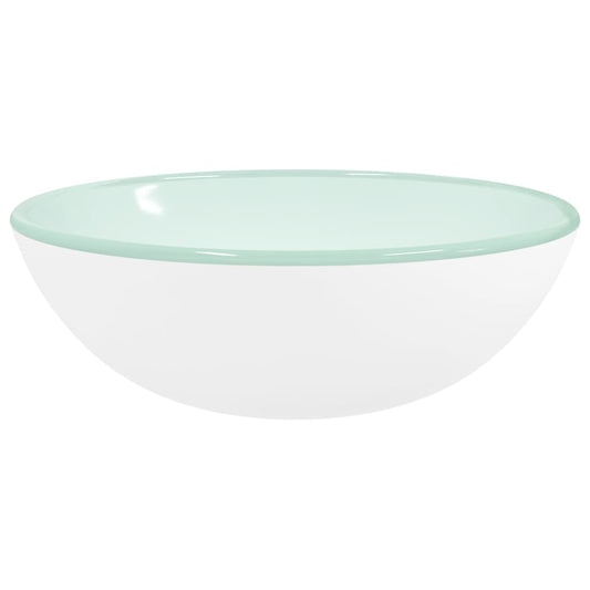 Basin Tempered Glass 35x12 cm White Basin Tempered Glass 35x12 cm White
