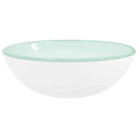 Basin Tempered Glass 35x12 cm White Basin Tempered Glass 35x12 cm White