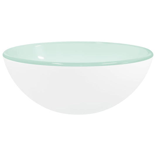 Basin Tempered Glass 30x12 cm White Basin Tempered Glass 30x12 cm White