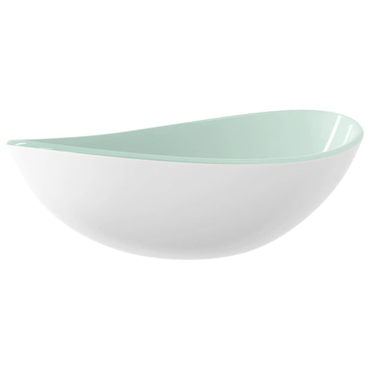 Basin Tempered Glass 54.5x35x15.5 cm White Basin Tempered Glass 54.5x35x15.5 cm White
