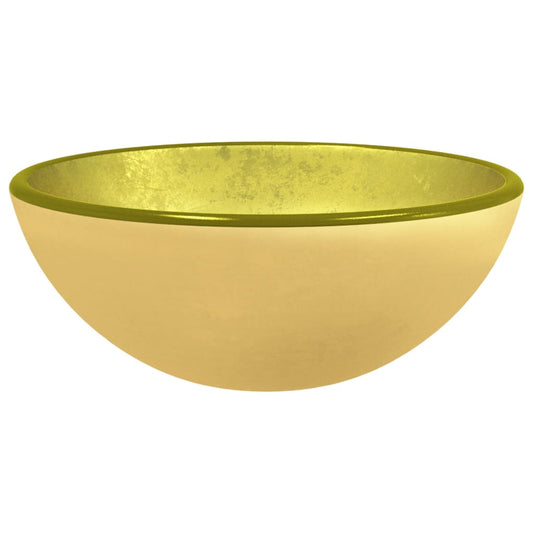 Basin Tempered Glass 30x12 cm Gold Basin Tempered Glass 30x12 cm Gold