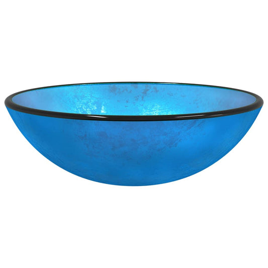 Basin Tempered Glass 42x14 cm Blue Basin Tempered Glass 42x14 cm Blue