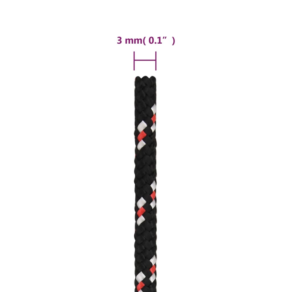 Boat Rope Black 3 mm 100 m Polypropylene