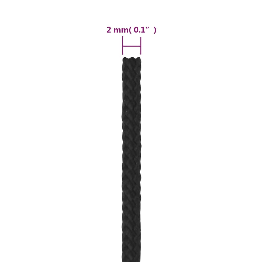Boat Rope Full Black 2 mm 25 m Polypropylene