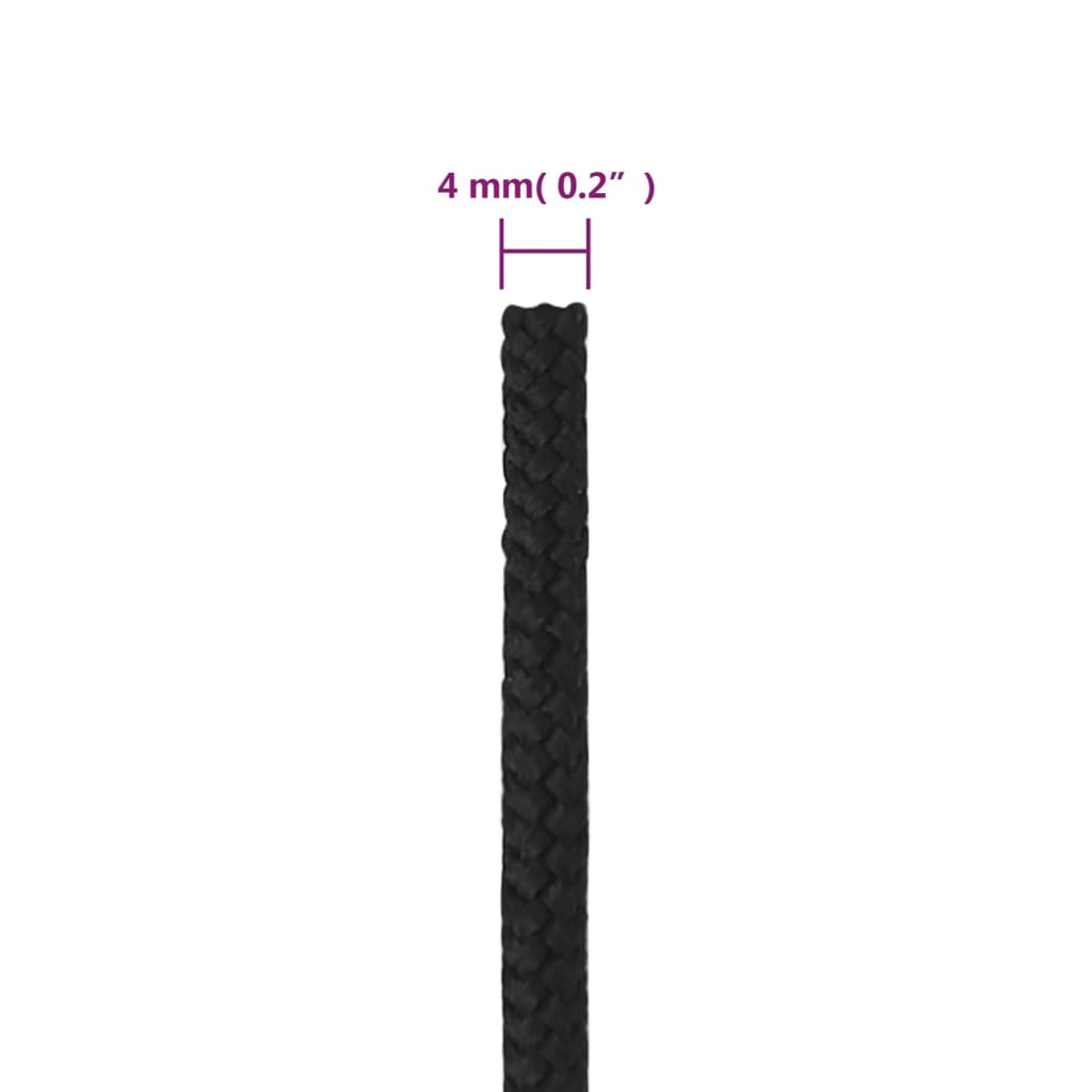 Boat Rope Full Black 4 mm 250 m Polypropylene
