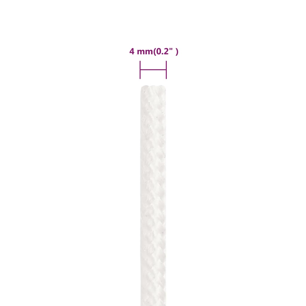 Boat Rope Full White 4 mm 25 m Polypropylene