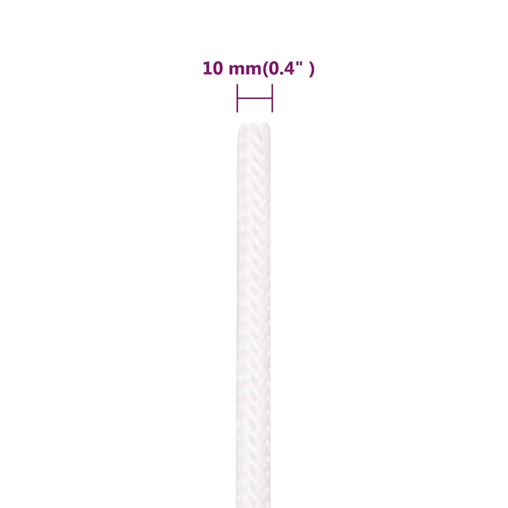 Boat Rope Full White 10 mm 500 m Polypropylene
