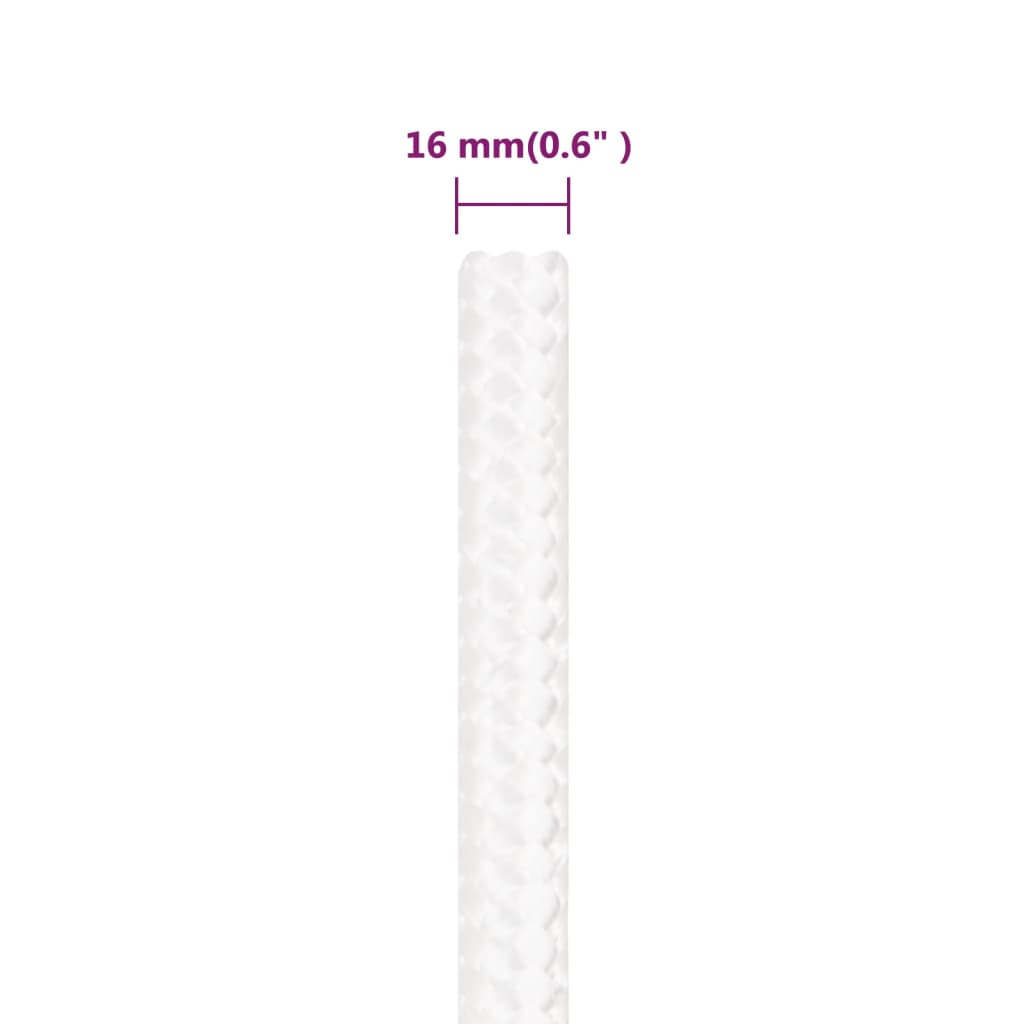 Boat Rope Full White 16 mm 50 m Polypropylene