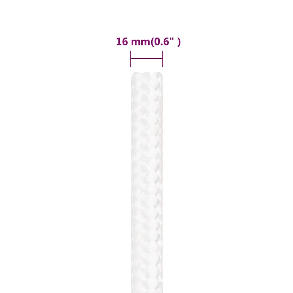 Boat Rope Full White 16 mm 50 m Polypropylene