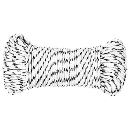 Braided Boat Rope White 3 mmx50 m Polyester Braided Boat Rope White 3 mmx50 m Polyester