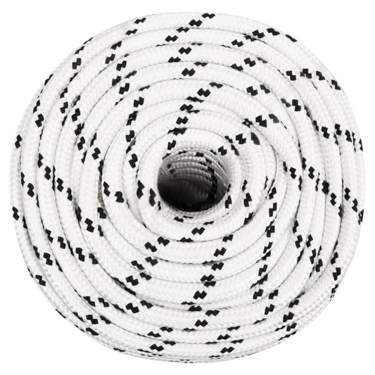 Braided Boat Rope White 14 mmx25 m Polyester Braided Boat Rope White 14 mmx25 m Polyester