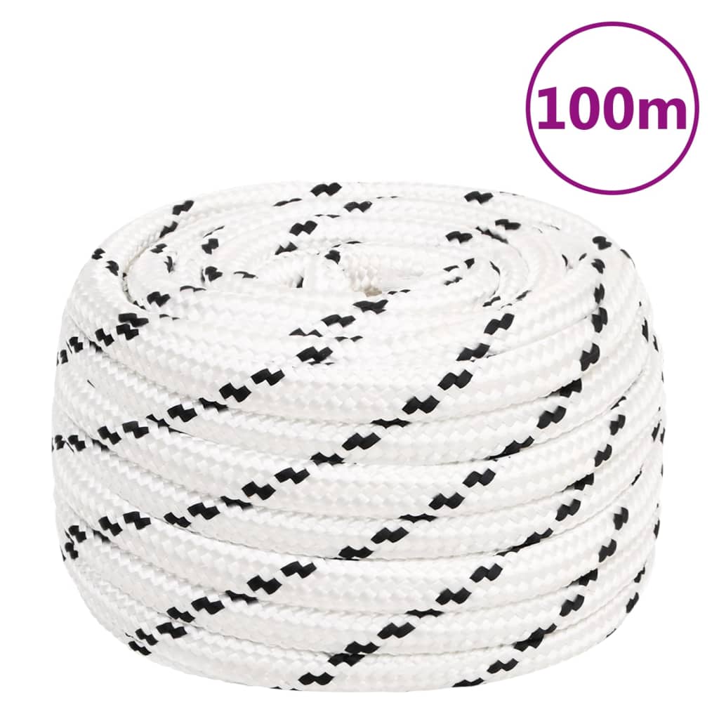 Braided Boat Rope White 20 mmx100 m Polyester